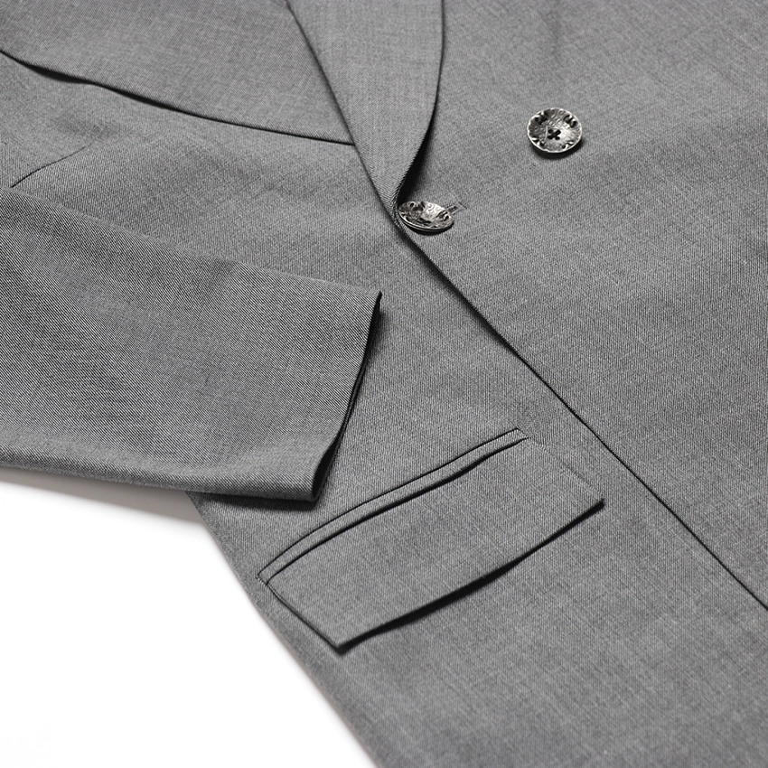 مانتو شلوار اداري زنانه خاوياري دو دكمه يقه انگليسي رنگ طوسی کد 21014239 - Image 3