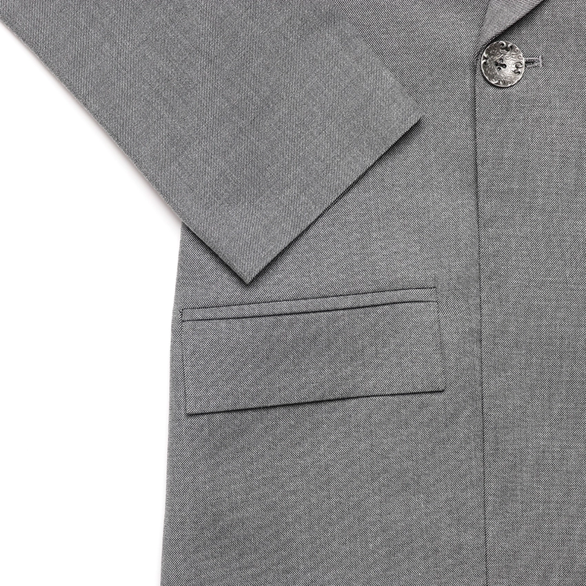 مانتو شلوار اداري زنانه خاوياري دو دكمه يقه انگليسي رنگ طوسی کد 21014239 - Image 2