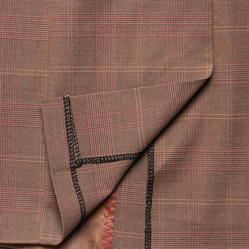 مانتو شلوار زنانه اداري بزياق چهارخونه ترك رنگ کرم كد 21014150 - Image 2