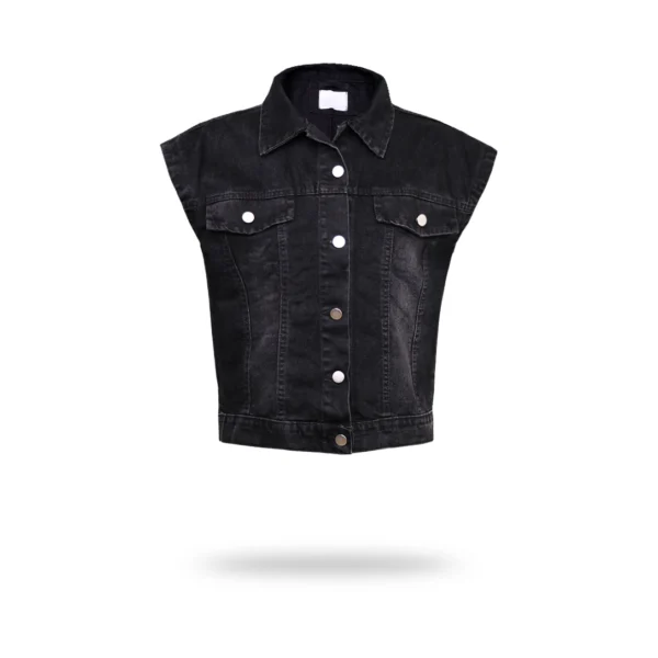 كت وست زنانه جین رنگ ذغالی کد 0201080000000001